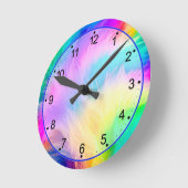 Regenbogenfarbene Felldesign-75293 Runde Wanduhr (Winkel)