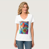 Regenbogenfarbene Fellkatze-68587 T-Shirt (Vorderseite Vollansicht)