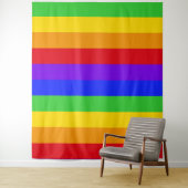 Regenbogenfarbene, fette Linien Figur Wandteppich (Beispiel)