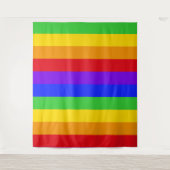 Regenbogenfarbene, fette Linien Figur Wandteppich (Vorderseite)