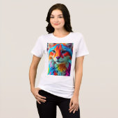 Regenbogenfarbene Flauschige Katze-68587 Tri-Blend Shirt (Vorderseite voll)