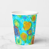 Regenbogenfarbene Frösche Tasse Pappbecher (Rückseite)