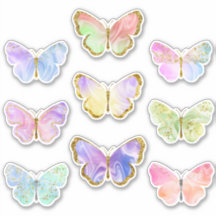 Regenbogenfarbene Goldkleber-Glitzer Schmetterling