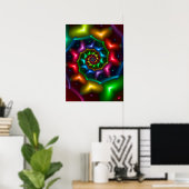 Regenbogenfarbene Herzspirale Poster (Heimbüro)