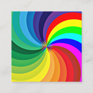 Regenbogenfarbene Mandala-46556 Quadratische Visitenkarte