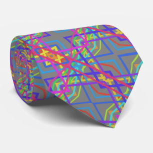 Regenbogenfarbene mechanische Liniendrawing auf Gr Krawatte