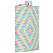 Regenbogenfarbene Metallflasche mit einem geometri Flachmann (Rechts)