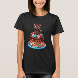 Regenbogenfarbene Party-Kätzchenliebhaber-Geburtst T-Shirt