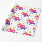 Regenbogenfarbene Pferde Geschenkpapier (Ungerollt)