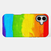 Regenbogenfarbene Pinselstriche iPhone Hülle (Rückseite (Horizontal))