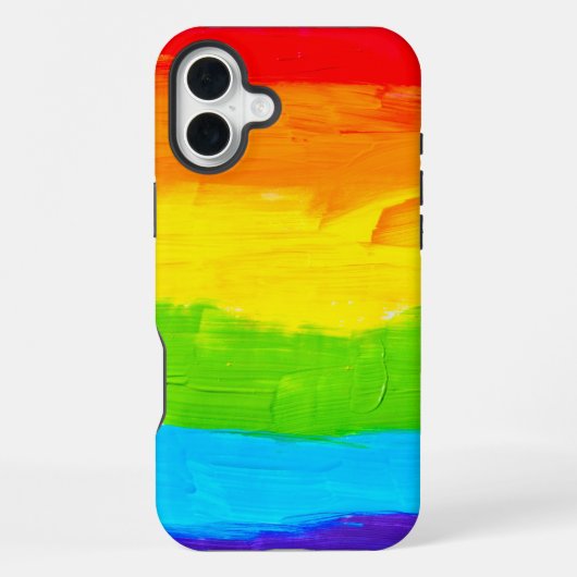 Regenbogenfarbene Pinselstriche iPhone Hülle (Rückseite)