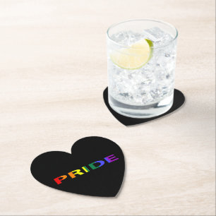 Regenbogenfarbene Pride-Wort Untersetzer