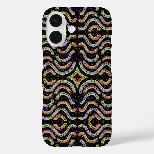 Regenbogenfarbene Schnur Seil Wiederholungsmuster  Case-Mate iPhone Hülle (Rückseite)