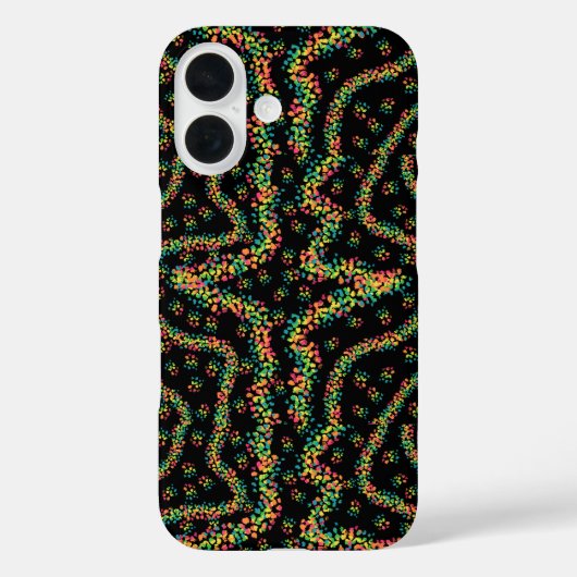 Regenbogenfarbene Seurat-Style-Pointillismus-Muste Case-Mate iPhone Hülle (Rückseite)