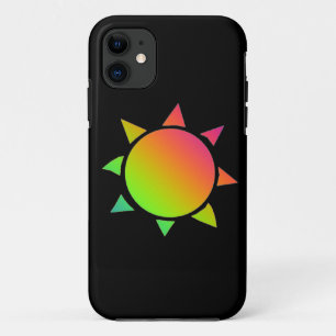 Regenbogenfarbene Sonne mit schwarzem Hintergrund Case-Mate iPhone Hülle