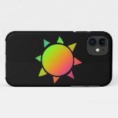 Regenbogenfarbene Sonne mit schwarzem Hintergrund Case-Mate iPhone Hülle (Rückseite (Horizontal))