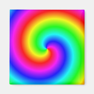 Regenbogenfarbene Spirale Magnet