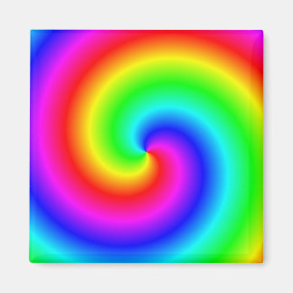 Regenbogenfarbene Spirale Magnet