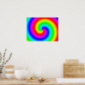 Regenbogenfarbene Spirale Poster (Küche)