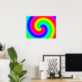 Regenbogenfarbene Spirale Poster (Heimbüro)