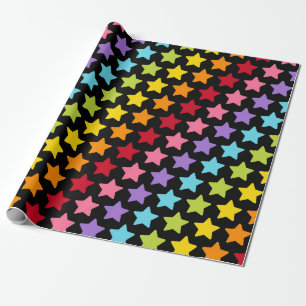 Regenbogenfarbene Sterne Druck Geschenkverpackung Geschenkpapier