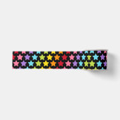 Regenbogenfarbene Sterne Druckband Ripsband (Vorderseite)