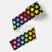 Regenbogenfarbene Sterne Druckband Ripsband (Rückseite)