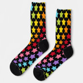 Regenbogenfarbene Sternsocken Socken (Linkes Detail)