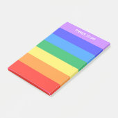 Regenbogenfarbene Streifen Dinge zu tun Post-it Klebezettel (angewinkelt)