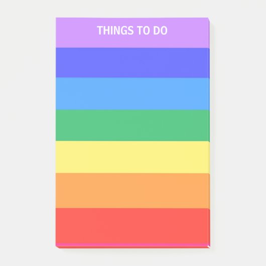 Regenbogenfarbene Streifen Dinge zu tun Post-it Klebezettel (Vorderseite)