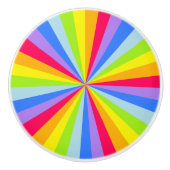 Regenbogenfarbene Streifen gezeichnet / Türknauf Keramikknauf (Vorderseite)