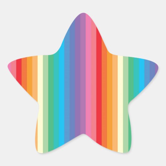 Regenbogenfarbene Streifen Stern-Aufkleber (Vorderseite)