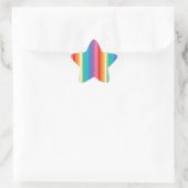 Regenbogenfarbene Streifen Stern-Aufkleber (Tasche)