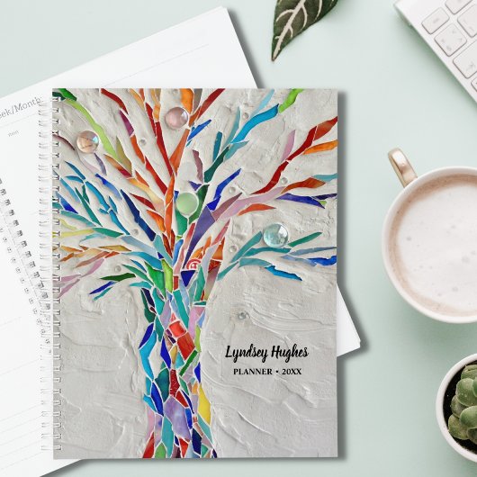 Regenbogenfarbener Baum des Lebens Planer