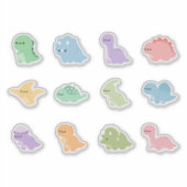 Regenbogenfarbener Dinosaurier Aufkleber (Vorderseite)