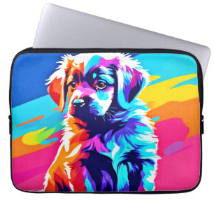 Regenbogenfarbener Hundekunst Laptopschutzhülle