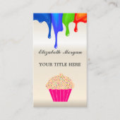 Regenbogenfarbener Kuchen, Koch Bäckerei Business  Visitenkarte (Vorderseite)