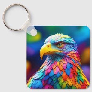 Regenbogenfarbener Weißkopfseeadler-65456 Schlüsselanhänger