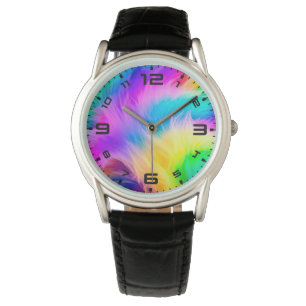 Regenbogenfarbenes Felldesign-75293 Armbanduhr