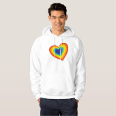 Regenbogenfarbenes Herz Hoodie (Vorne ganz)