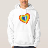 Regenbogenfarbenes Herz Hoodie (Vorderseite)