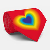 Regenbogenfarbenes Herz Krawatte (Gerollt)