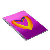 Regenbogenfarbenes Herz mit Lila Hintergrund Notizblock (Rechte Seite)