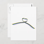 Regenbogenfarbenes Herzband Postkarte (Vorne/Hinten)