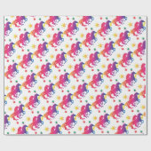 Regenbogenfarbenes Pferd Geschenkpapier (Flach)