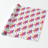 Regenbogenfarbenes Pferd Geschenkpapier (Ungerollt)