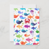 Regenbogenfarbenfisch unter dem Meer Vielen Dank Dankeskarte (Rückseite)