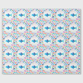 Regenbogenfarbenfisch unter dem Party Geschenkpapier (Flach)