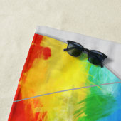 Regenbogenfarbenmädchen, sportlich strandtuch (Beispiel)