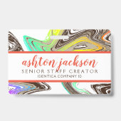 Regenbogenfarbenstriche FIRMA ID ABZEICHEN Ausweis (Rückseite)